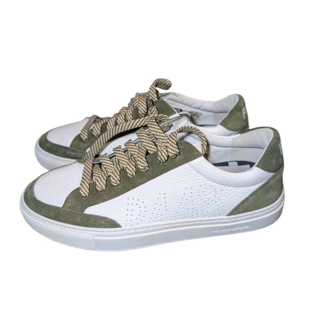P448 John White and Olive Sneakers Eur 41/US8.5